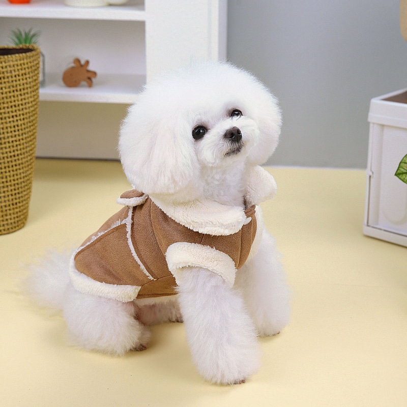 Pet Dog Warm Traction Vest Cotton-padded Coat
