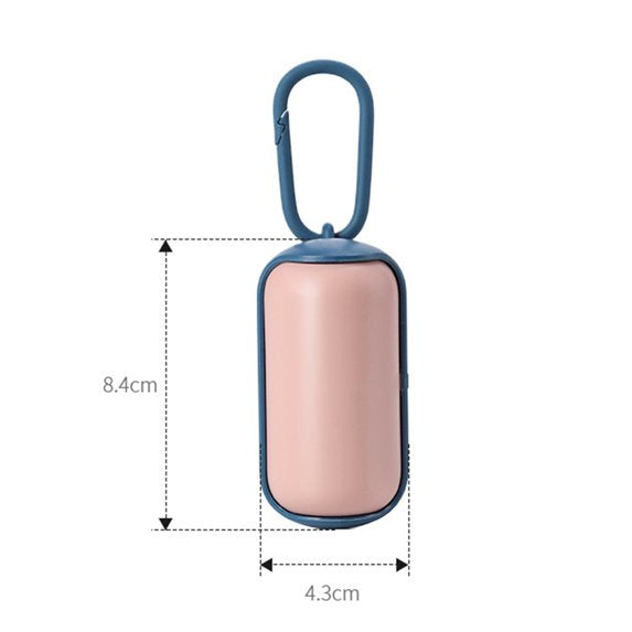 Portable Pet Waste Bag Dispenser – Dog & Cat Poop Bag Holder with Carabiner Clip