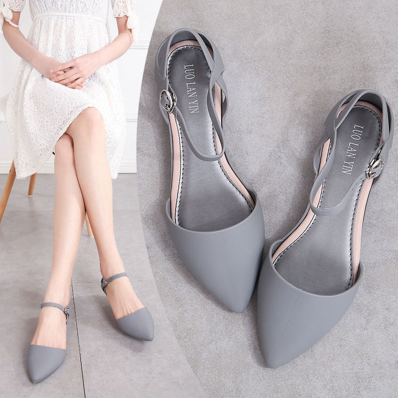 Korean Style Baotou Sandals Female Summer Flat Jelly