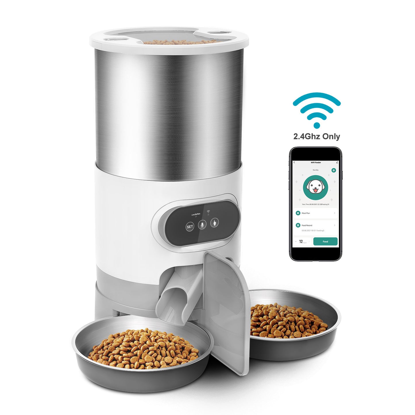 Feeder with Timer Recording 45L Double Meal for Dogs and Cats