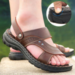 Men Sandals Summer Beach Shoes Adjustable Back Strap Design Slippers Slides kocsend.com