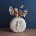 Modern Ceramic Face Vase, Decorative Abstract Vase, Abstract Face Sculpture Vase, Abstract Ceramic Face Vase, Minimalist White Face Vase kocsend.com