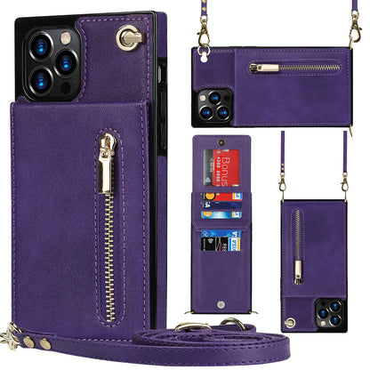 Wallet Case - Zipper Phone Case - Crossbody Phone Holder