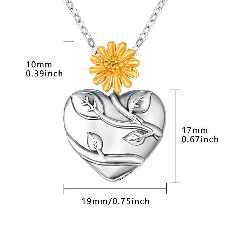 925 Sterling Silver Sunflower Cremation Forever in My Heart