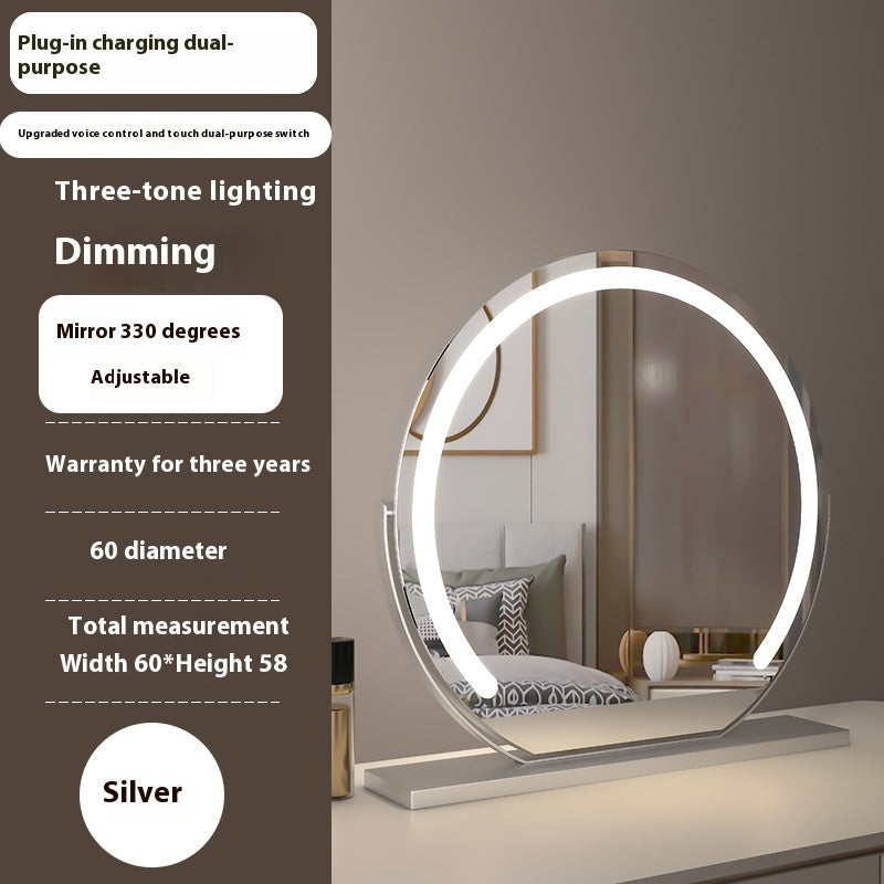 Semicircle LED With Light Makeup Desktop Smart Touch Dimming Fill Light Mirror Adjustable