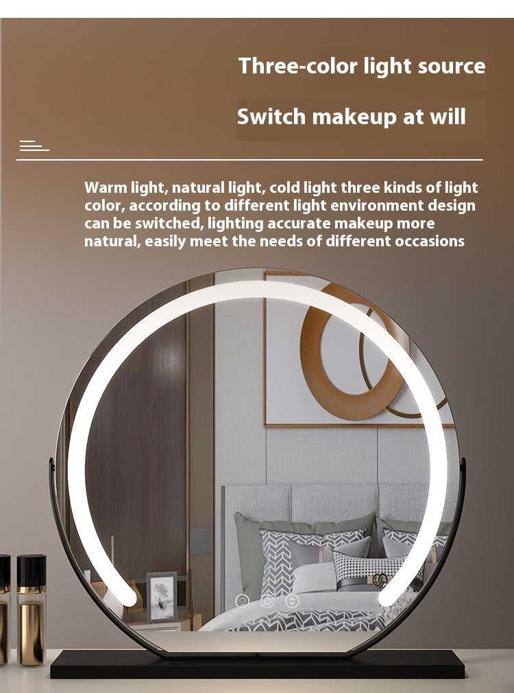 Semicircle LED With Light Makeup Desktop Smart Touch Dimming Fill Light Mirror Adjustable