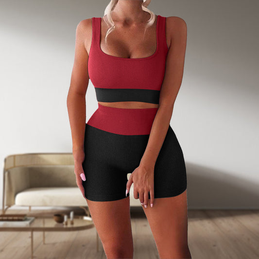 Women's Two Piece Yoga Set - Women Sports Bra Shorts Set - sports set