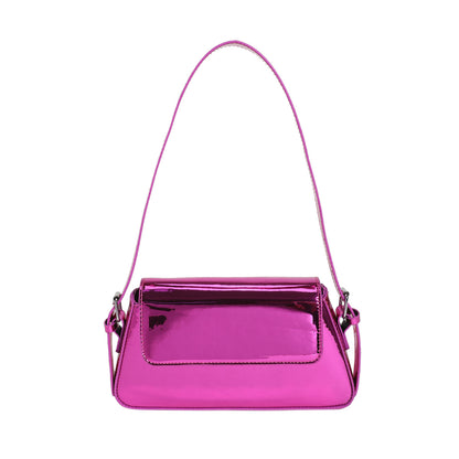 Women’s Patent Leather Shoulder Bag - Small Shiny Armpit Bag
