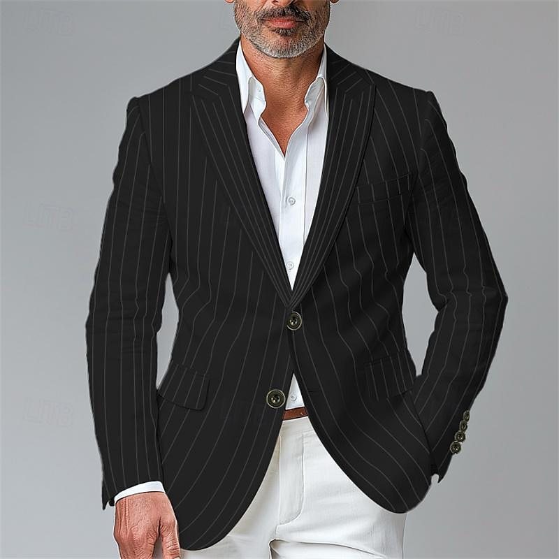 Single Row Two Button Plaid Blazer Men