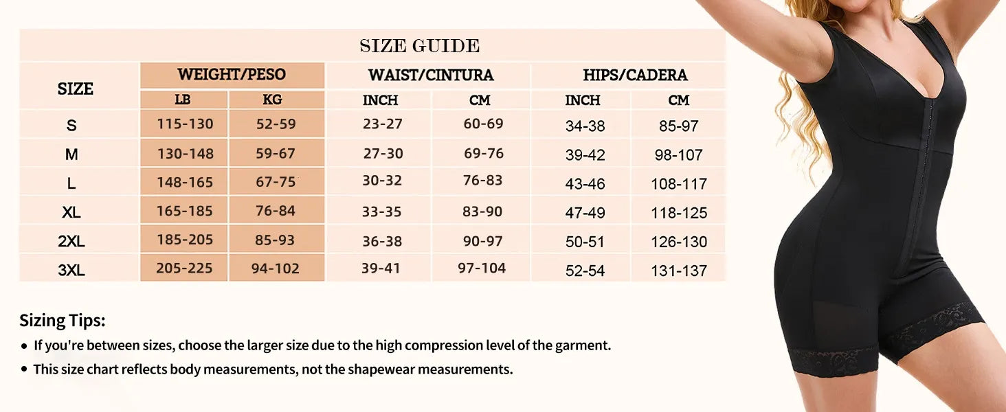 Women's Full Body Compression Shapewear Bodysuit – Tummy Control, Butt Lift & Body Sculpting