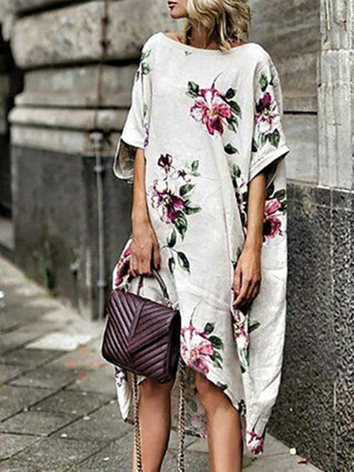 Women Summer Printed Floral Loose Dress