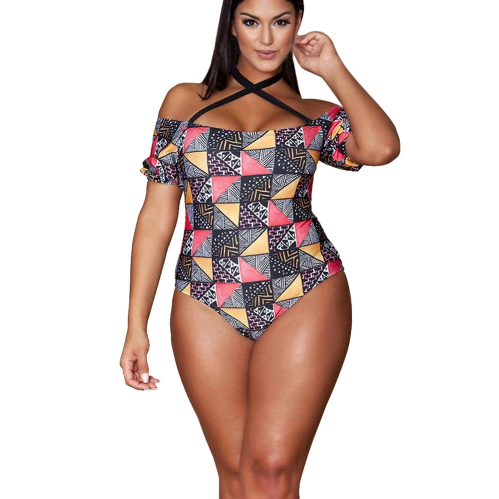 Geometric bikini ladies plus size