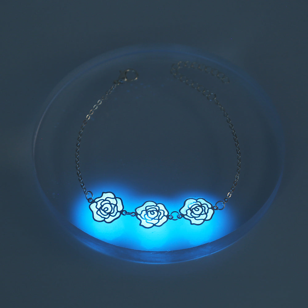 Luminous Copper Flower Piece Silver Drip Bracelet – KOCSEND