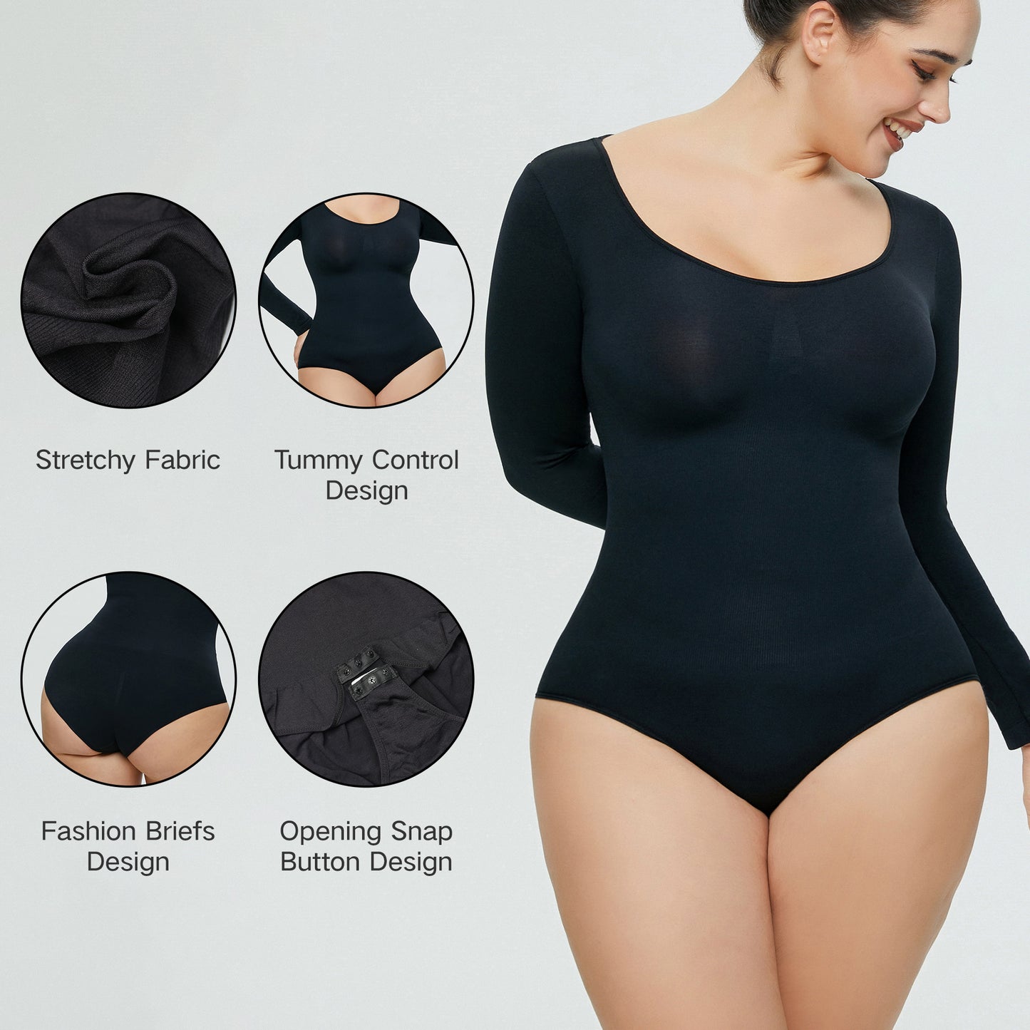 Women's One-piece Bottoming Shirt Long-sleeved Corset Body Shaper Seamless Jumpsuit Home Fitness Yoga Clothes