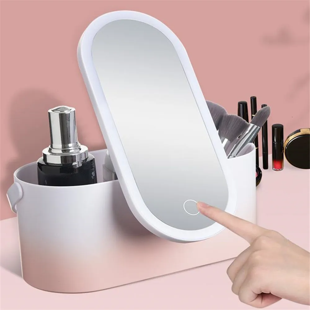 Portable Makeup Case - LED Lighted Mirror Travel Organizer Box