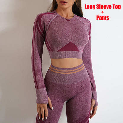 women's Seamless Yoga Pants and Tops, Butt Lifting Fitness Wear