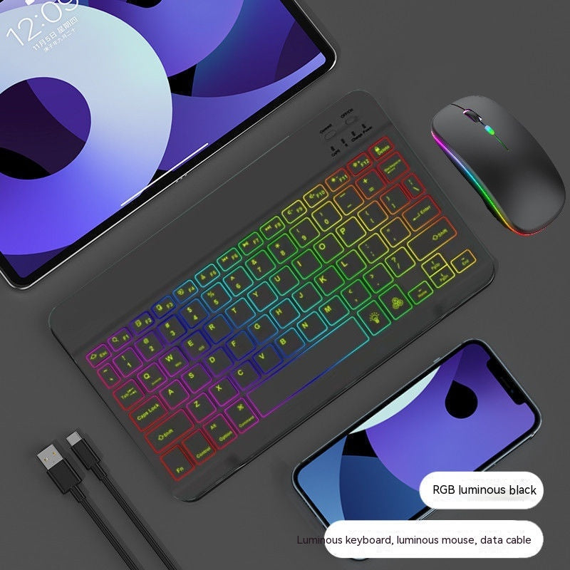 Colorful Luminous Wireless Keyboard And Mouse Set