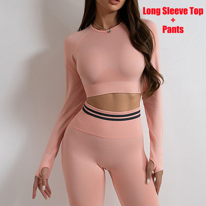 women's Seamless Yoga Pants and Tops, Butt Lifting Fitness Wear