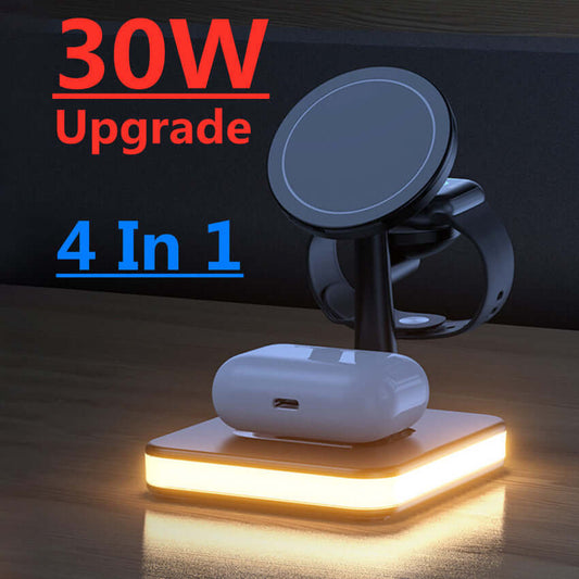 4 In 1 Magnetic Wireless Charger Stand Fast Charging Dock Station