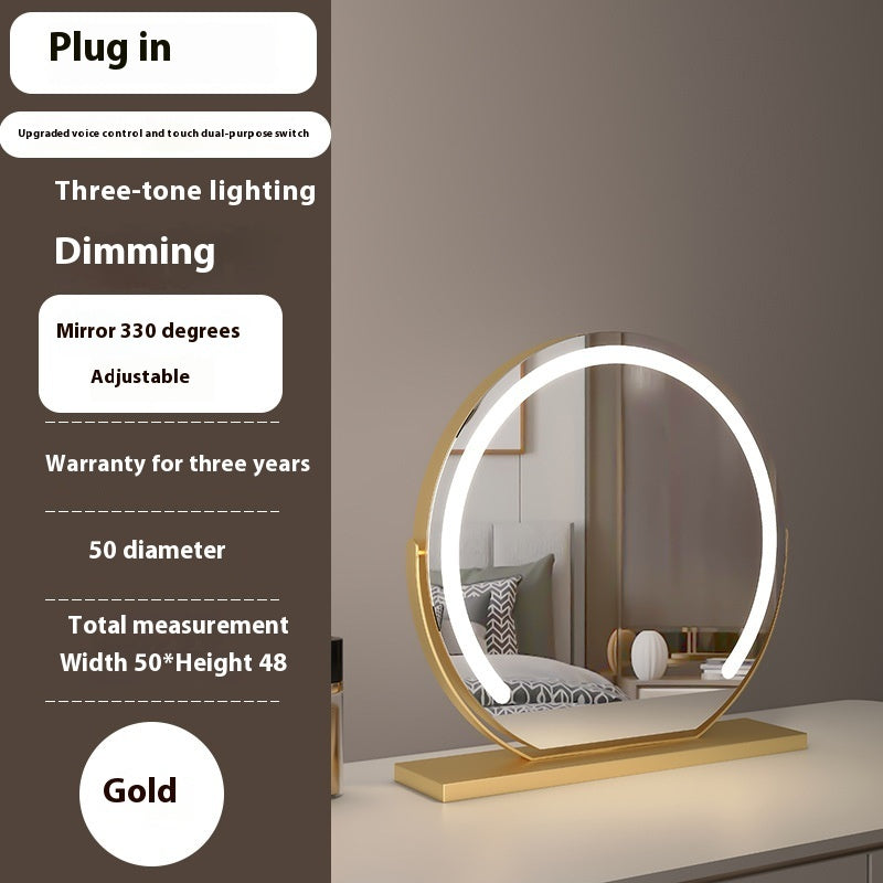 Semicircle LED With Light Makeup Desktop Smart Touch Dimming Fill Light Mirror Adjustable