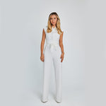 Fashion Elegant Long Sleeveless Jumpsuit Summer V-neck Casual Wide Leg Long Overalls Clothing For Women kocsend.com