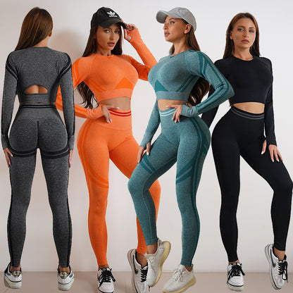 women's Seamless Yoga Pants and Tops, Butt Lifting Fitness Wear