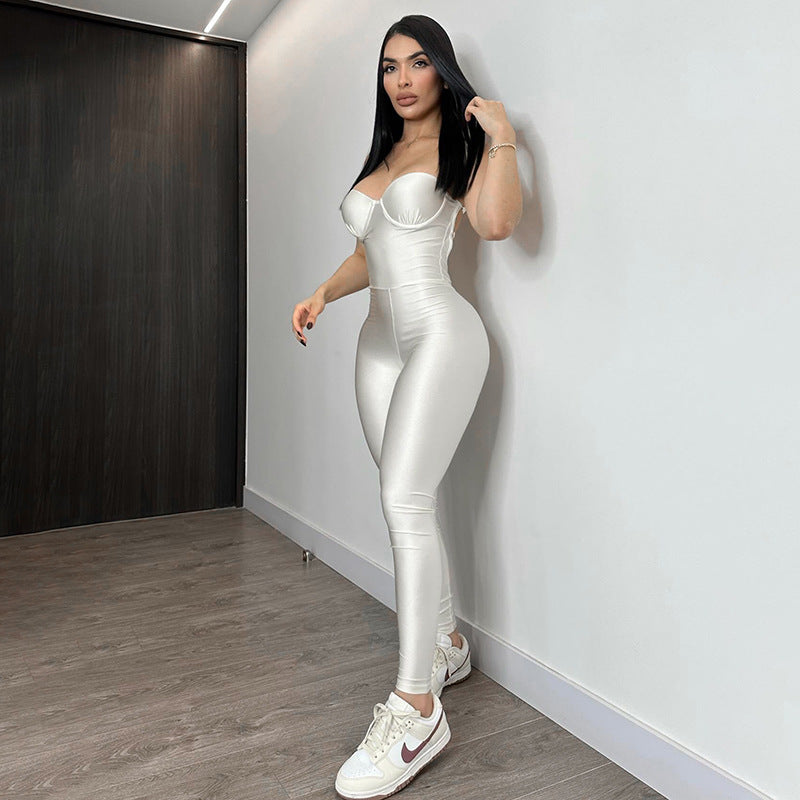 Women's Strapless Bodycon Jumpsuit, Women's Backless Bodycon Jumpsuit