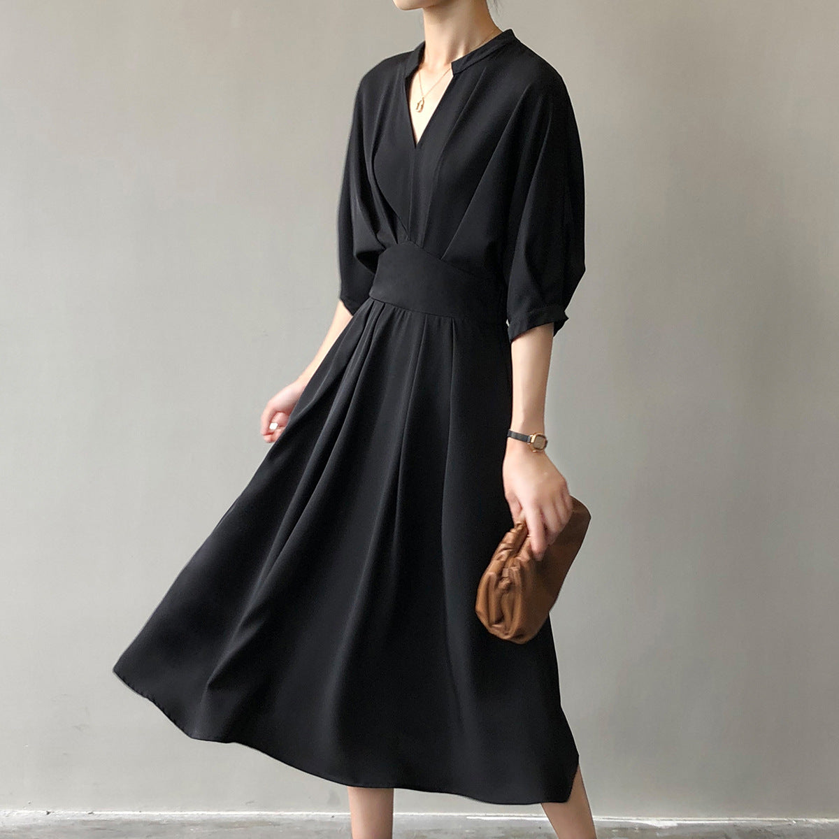 Women's V-Neck Temperament Waist dress