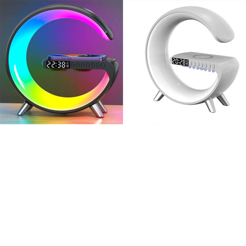 2024 New Intelligent G Shaped LED Lamp Bluetooth Speake Wireless Charger Atmosphere Lamp App Control For Bedroom Home Decor