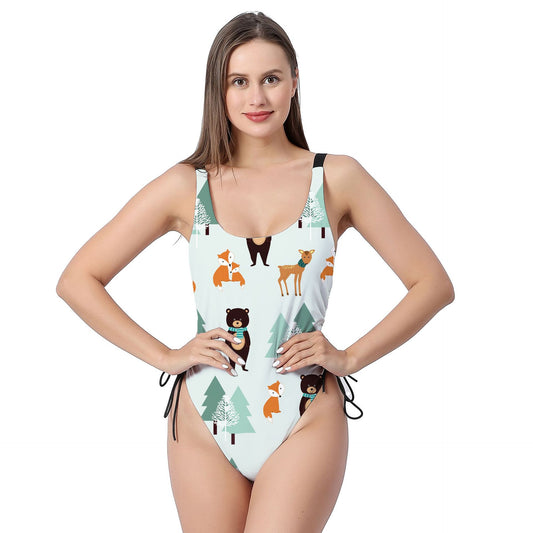 Summer New Swimsuit Bikini Backless Print