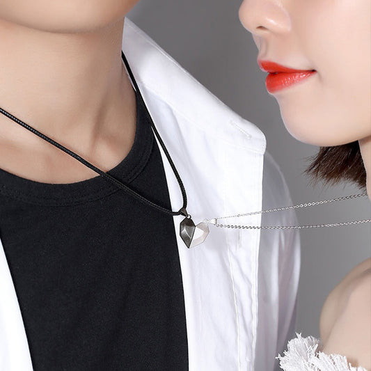 wishing stone couple stitch magnetic love necklace