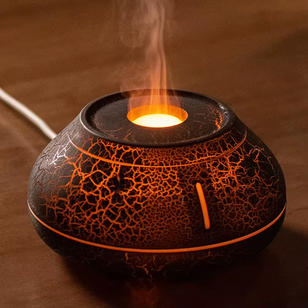 Lighted Aroma Diffuser - Colorful Flaming Simulation Desktop Humidifier