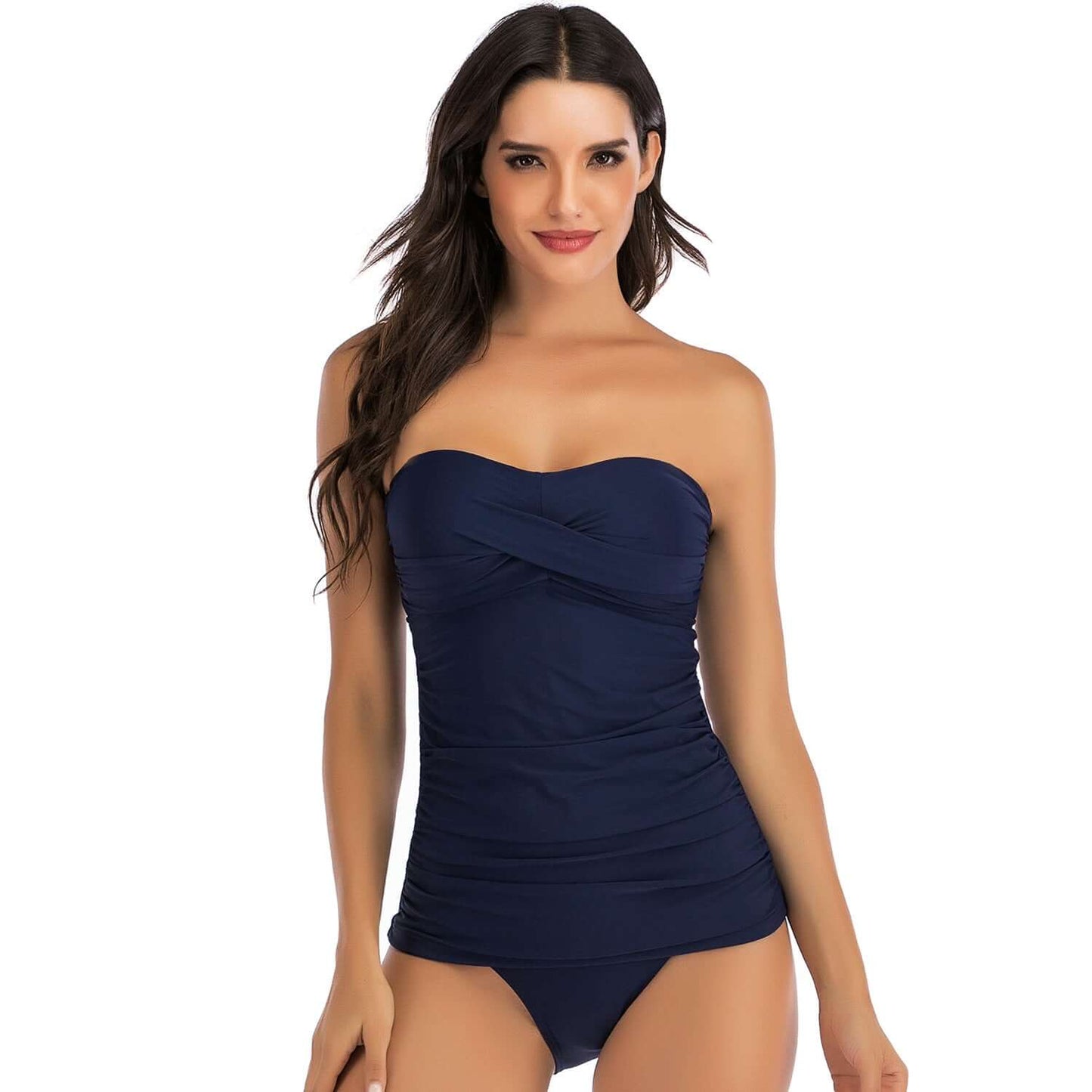 Covered belly split swimsuit ladies conservative