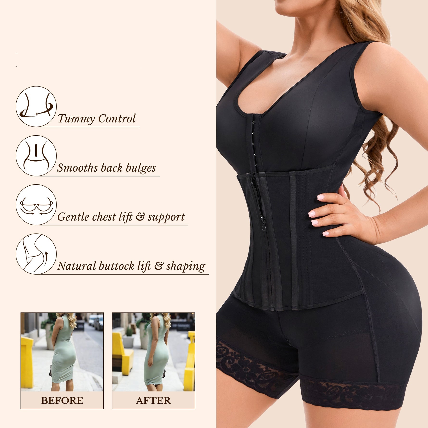 Women's Fajas Colombianas Full Body Shaper – Tummy Control & Butt Lifter