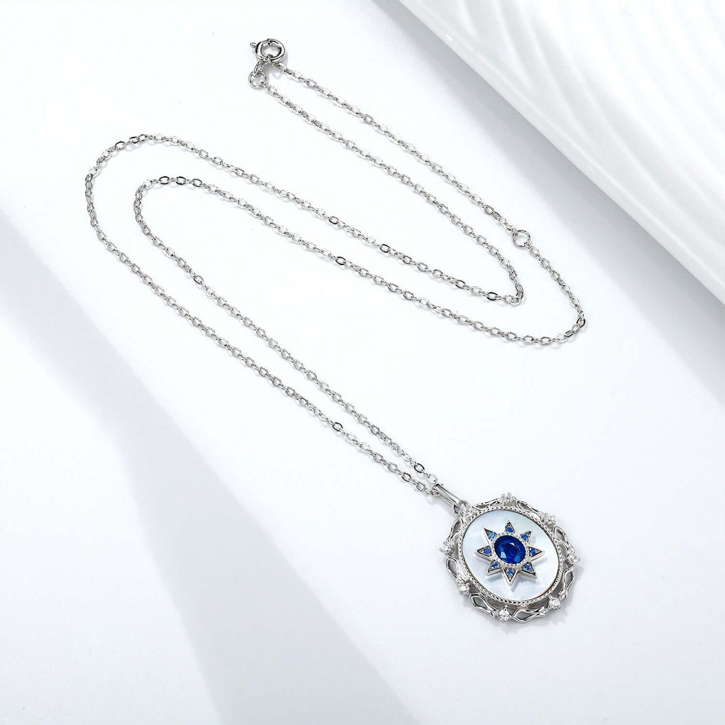 925 Silver Girl Natural Sapphire Necklace Versatile