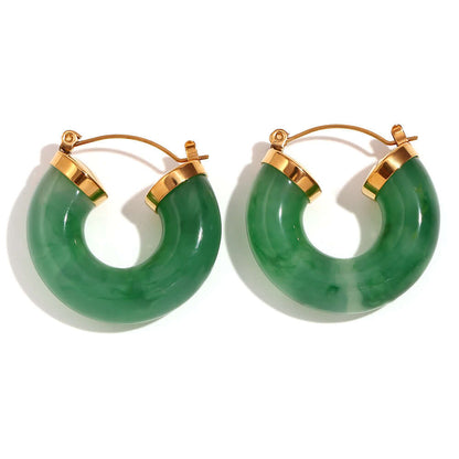 Acrylic Tube C- Shaped Earrings