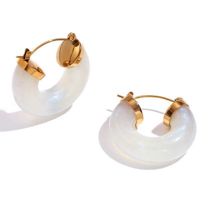 Acrylic Tube C- Shaped Earrings