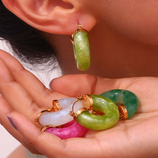 Acrylic Ring Shaped Earrings for Women