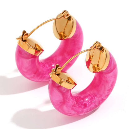 Acrylic Tube C- Shaped Earrings