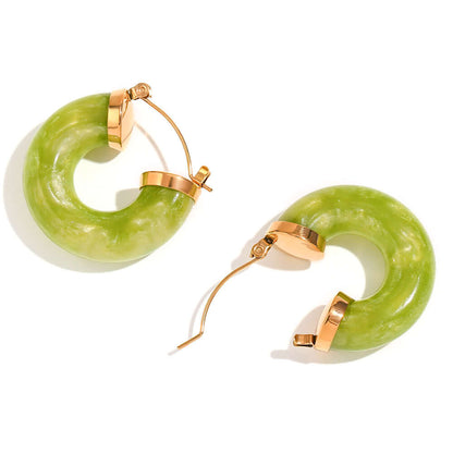 Acrylic Tube C- Shaped Earrings