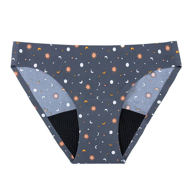 Women's Fashion Printed Seamless Washable Physiological Underwear