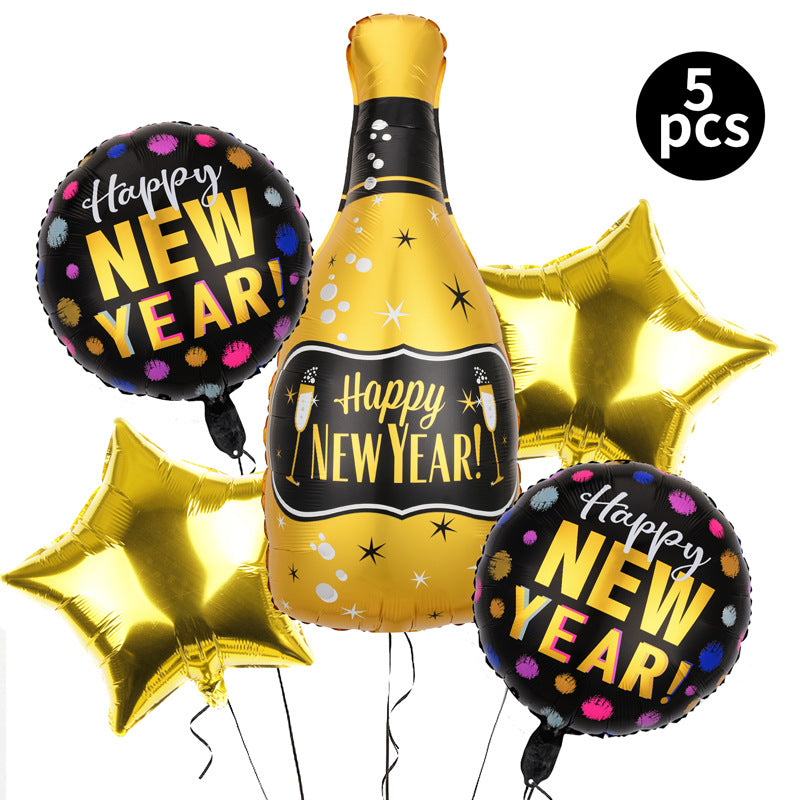 New Year Fast Year Theme Layout Balloon Set Five-piece Set