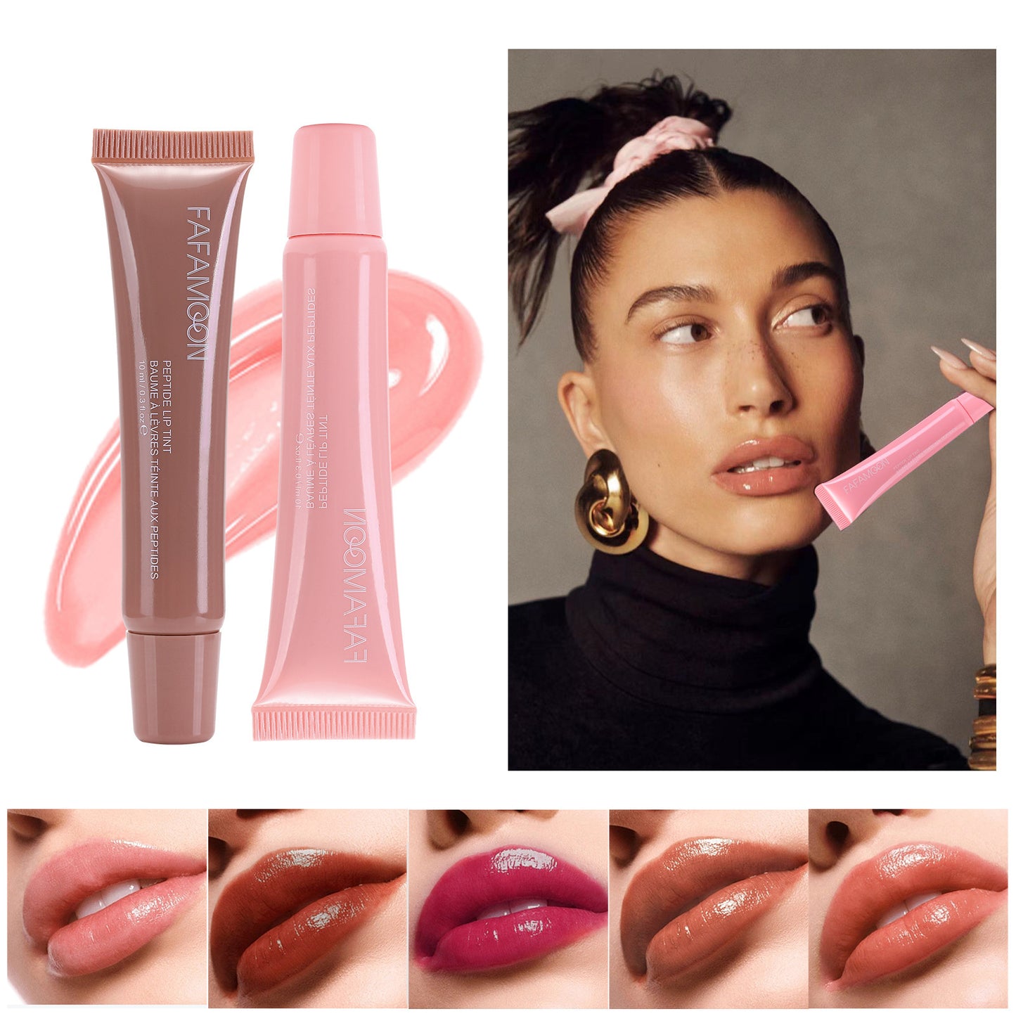 Glossy Lip Glaze Waterproof Long Lasting Lip Gloss Glossy Mirror Tea Red Liquid Lipstick Doodle Lip Korean Makeup