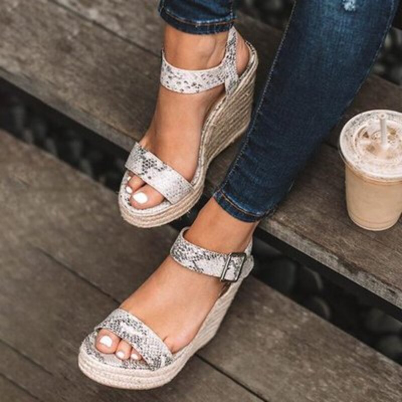 Heeled Sandals for Women Summer 2023 Espadrilles Women Sandals Comfort Buckle Strap Platform Shoes for Women New Sandalias Heels