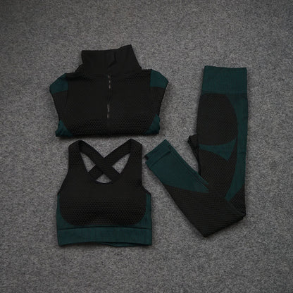 Three-Piece Stretch Sports Pants - Three-Piece Sports Yoga set