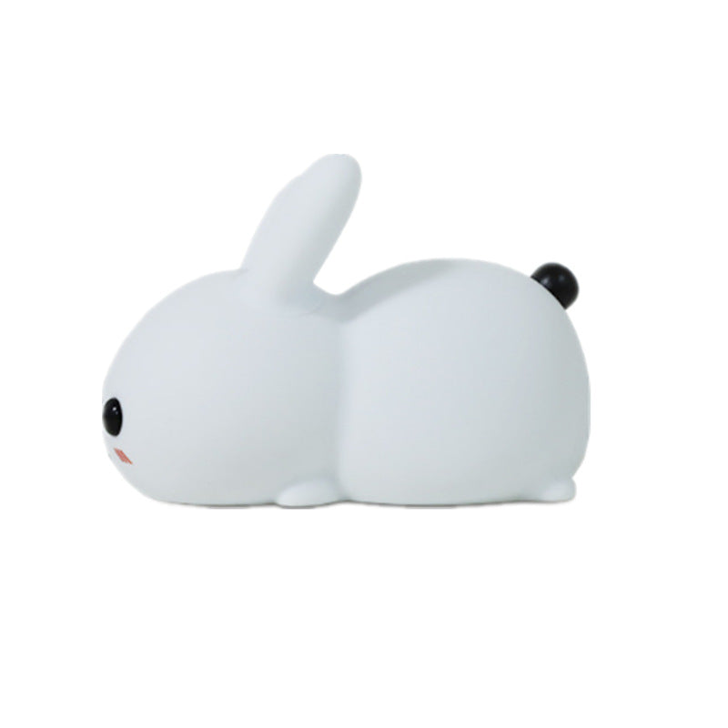 Rabbit LED Night Light Silicone Animal Cartoon Dimmable Lamp USB Rechargeable For Children Kids Baby Gift Bedside Bedroom