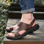 Men Sandals Summer Beach Shoes Adjustable Back Strap Design Slippers Slides kocsend.com