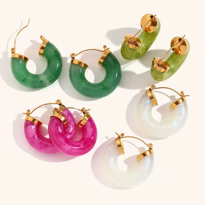 Acrylic Tube C- Shaped Earrings