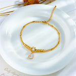 Fashion Jewelry Boho Classic Love Heart Ankle Chain Double Layer Chain Bracelet Anklet Charm Tassel Leg Chain On Foot Chain Women Party Jewelry Accessories kocsend.com