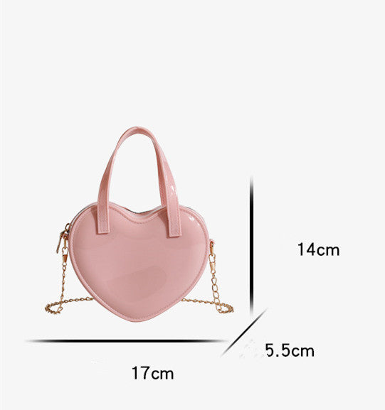 Kids Heart Silicone Candy Color One Shoulder Crossbody Bag